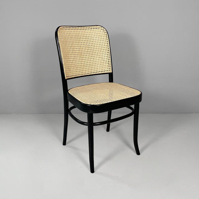 Italian Modern Chair in Straw and Black Wood, 1980s For Sale - Image 11 of 11