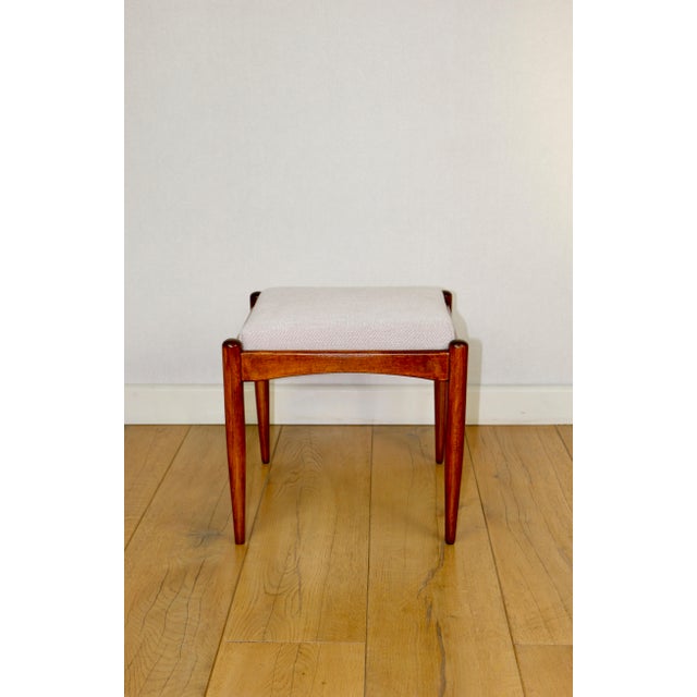 Stool with Beige-Cream Seat from Edmund Homa, 1970s For Sale - Image 4 of 7