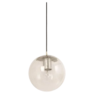 Small Chrome Pendant With Clear Glass Ball from Limburg, Germany, 1970s