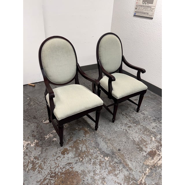 Bernhardt Bernhardt Oval-Back Dining Armchairs, Pair For Sale - Image 4 of 12