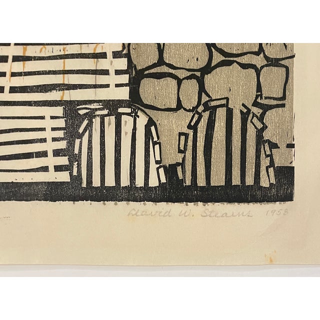 Mid-Century Modern 1958 David Stearns Live Lobsters Woodblock Print For Sale - Image 3 of 5