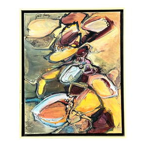 Vintage Boho Original Abstract Oil on Canvas