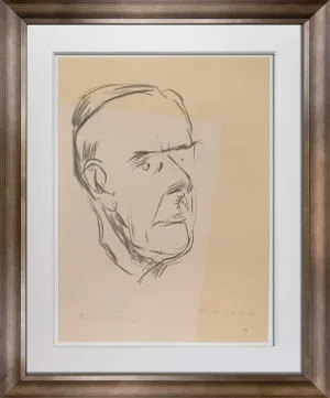 Marino Marini “Thomas Mann” Lithograph (1968), Limited Edition 54/500, Dietz Workshop, Custom Framed