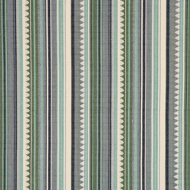 Schumacher Schumacher Zuni Stripe Fabric in Aqua For Sale - Image 4 of 4