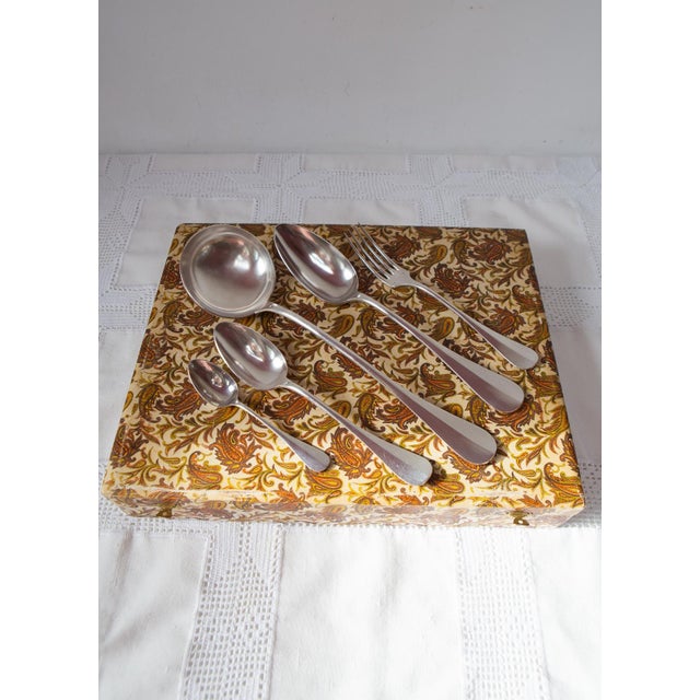 Silver Vintage French Flatware Set for Twelve People by Ravinet Denfert, 1930s, Set of 38 For Sale - Image 8 of 9