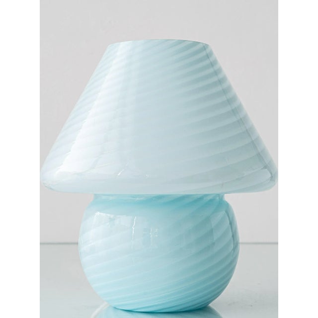 1990s Vetri Murano Blue Glass Mushroom Table Lamps from La Murrina, 1980s, Set of 2 For Sale - Image 5 of 13