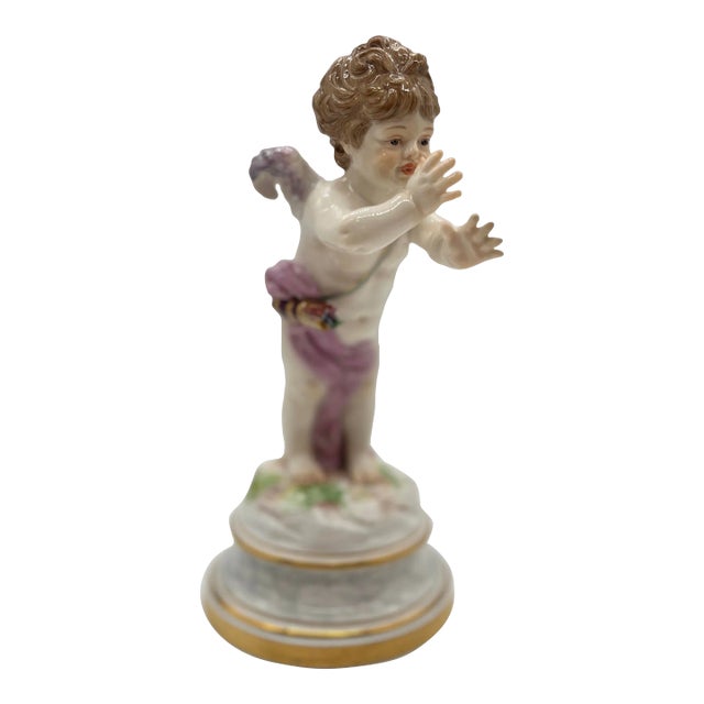 Antique Meissen Porcelain Model L125 Figure of a Cupid Mocking For Sale