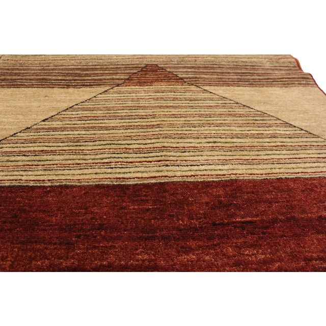 1990s Modern Gabbeh Beige/Red Wool Rug - 2'11'' X 5'1'' For Sale - Image 5 of 10