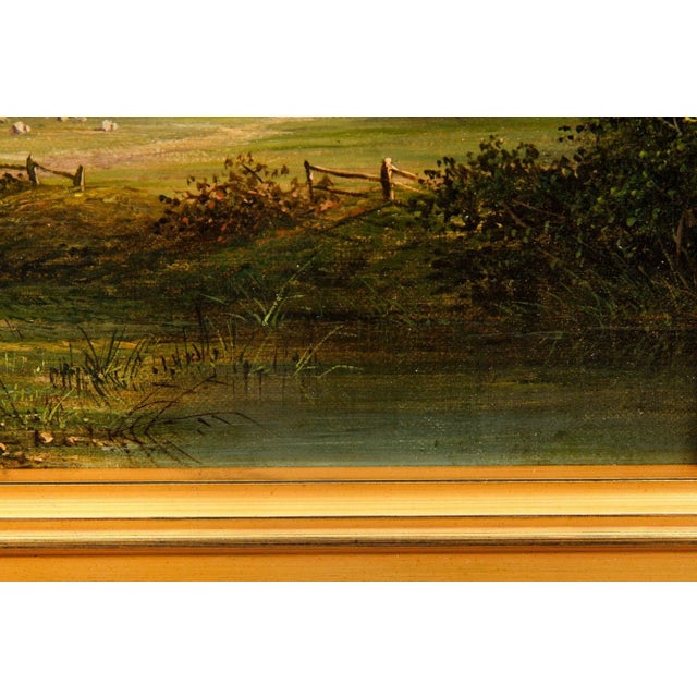 English Victorian Antique Oil Painting of a Devonshire Landscape, 19th Century For Sale - Image 10 of 18