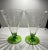 Early 20th Century Crystal Needle Etch Green Footed Tumblers- Set of 2 For Sale In New York - Image 6 of 6