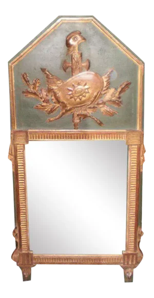 18th Century French Louis XVI Painted and Giltwood Armorial Trumeau Mirror