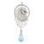 5.1ct Diamond Panther Pendant in 14k White Gold With 16.67ct Blue Topaz For Sale