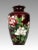 1950s Old Japanese 'Red and White Roses' Vase Ginbari Cloisonné With Solid Silver Trim For Sale - Image 5 of 8