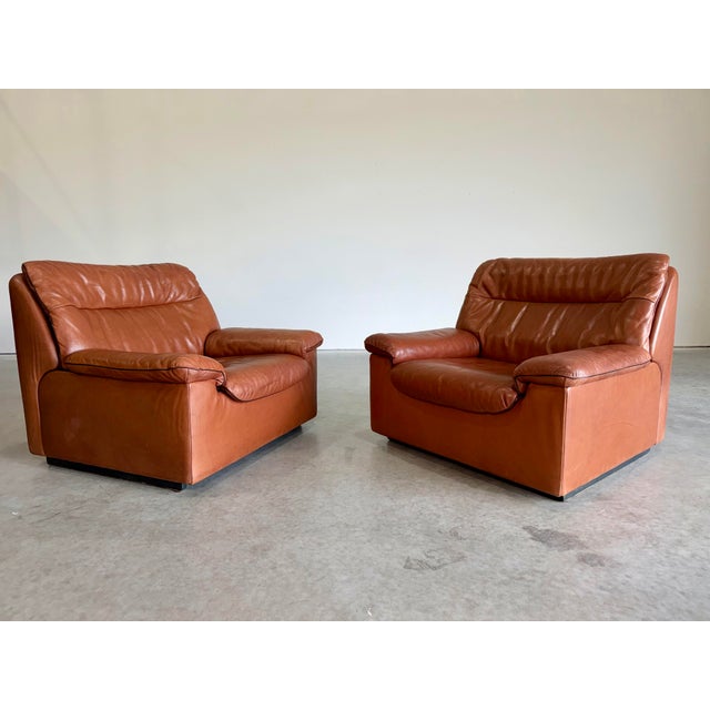Mid-Century Modern De Sede Attrb Ds-66 Lounge Chair, a Pair. Switzerland c.1970’s For Sale - Image 3 of 12