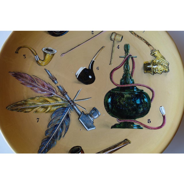 Handpainted Ceramic Shells and Pipes Plates, 1950s, Set of 2 For Sale - Image 6 of 14