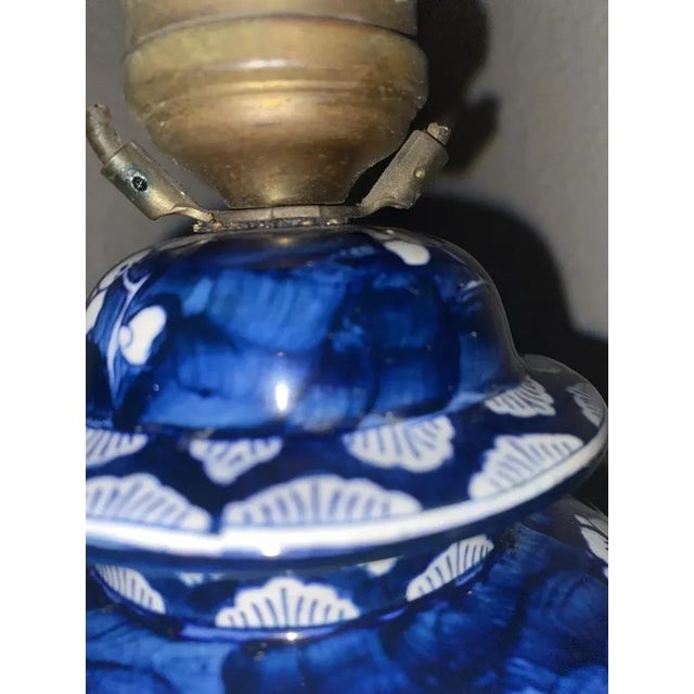 Early 20th Century Chinoiserie Blue and White Lamp For Sale - Image 5 of 10