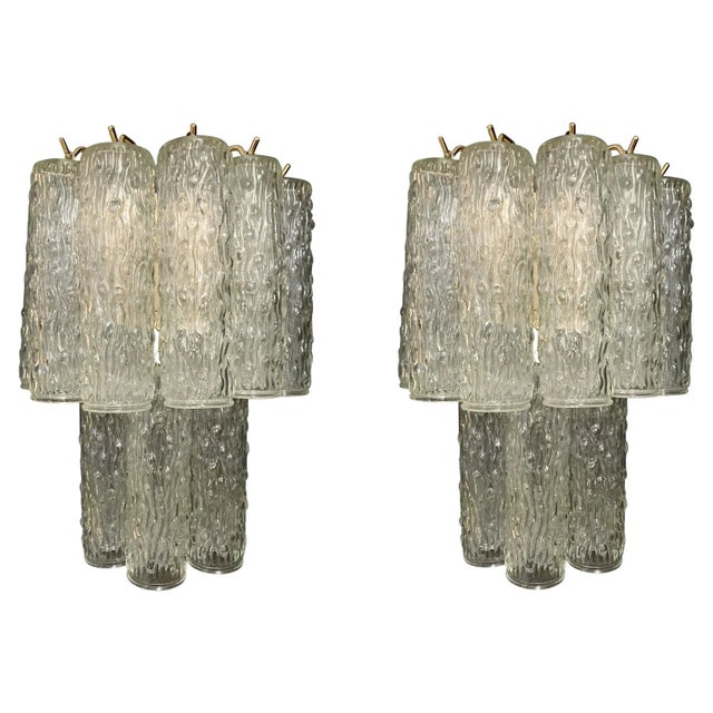 Mid 20th Century Textured Tubes Sconces - a Pair For Sale - Image 9 of 9