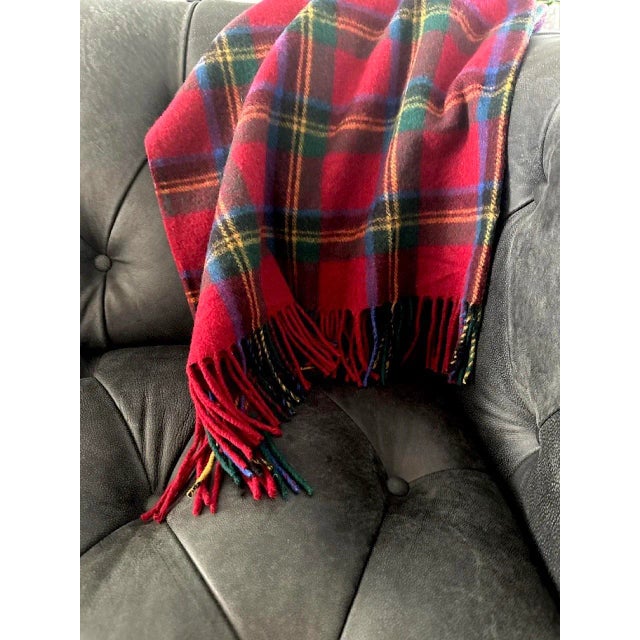 American Vintage Ralph Lauren Royal Stewart Plaid Wool Throw Blanket For Sale - Image 3 of 10