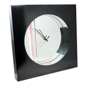 1980s Postmodern Mirror Wall Clock by Jon Gilmore for Accessory Art Studios