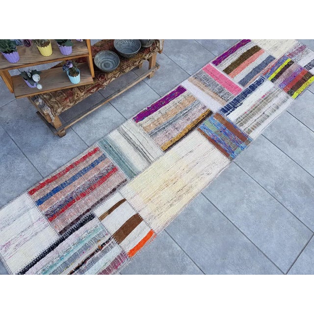 Long Vintage Turkish Stair Wool Runner For Sale - Image 9 of 9