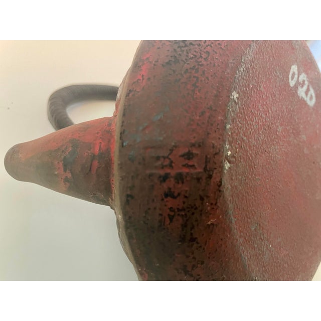 Charcoal Vintage Japanese Nanbu Tekki Cast Iron Tetsubin Teapot – Floral Relief Patina For Sale - Image 8 of 8