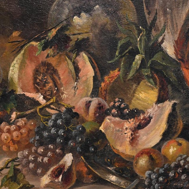 G. Lange, Hunting Still Life with Fruit, Oil on Canvas For Sale - Image 4 of 4