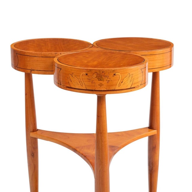 Biedermeier Style Jardinière Side Table with Swan Motifs For Sale - Image 6 of 8