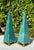 Postmodern Vintage Faux Malachite Obelisk Sculptures With Brass Bases, Pair For Sale - Image 3 of 12
