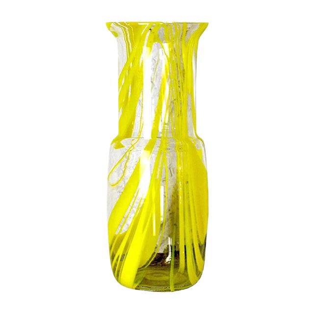 Yellow Glass Vase, 1960s For Sale