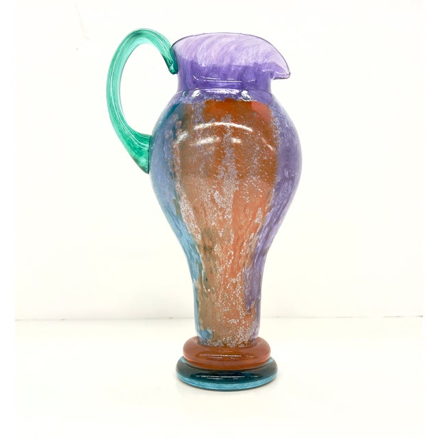 Mid-Century Modern 1980s Kosta Boda Can Can Collection Hand Blown Art Glass Pitcher Designed by Kjell Engman - Signed For Sale - Image 3 of 9