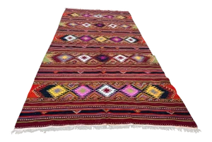 Turkish Vintage Nomadic Handmade Kilim Area Rug