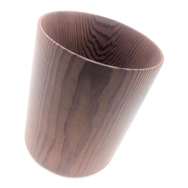 Vintage Carved and Lathed Wood Cylinder Bowl For Sale In Miami - Image 6 of 12