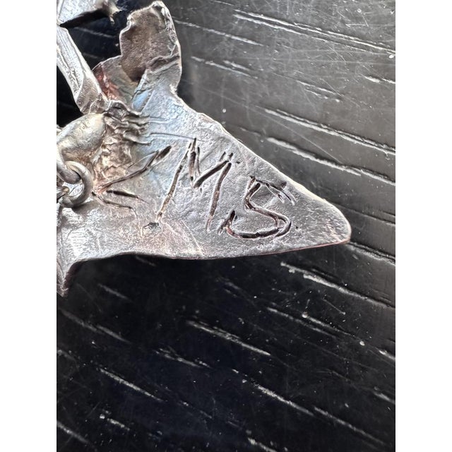 Vintage Ivy Necklace in Silvered Bronze by Colette Marchal Simon, 1990s, in Flawless conditions. Designed 1990 to 1999...