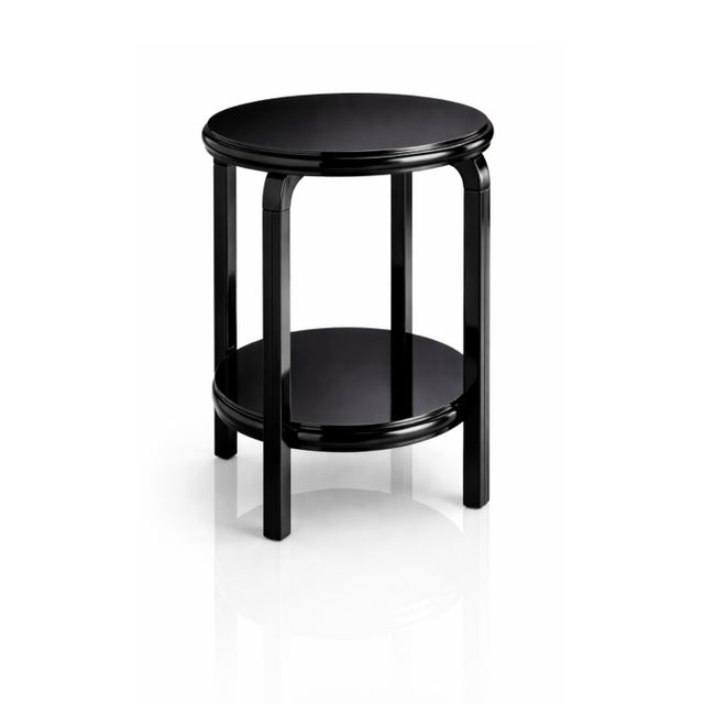 Black Art Deco Side Table in Walnut and Black Lacquer For Sale - Image 8 of 8