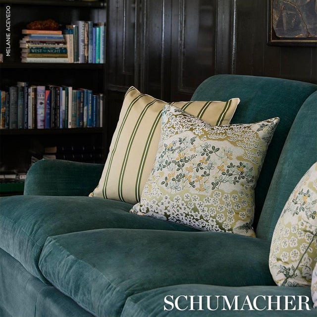Schumacher Schumacher Lorene Pillow In Leaf For Sale - Image 4 of 4
