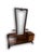 Art Deco Floor Vanity with Drawers and Tall Mirror, 1930s For Sale - Image 3 of 16