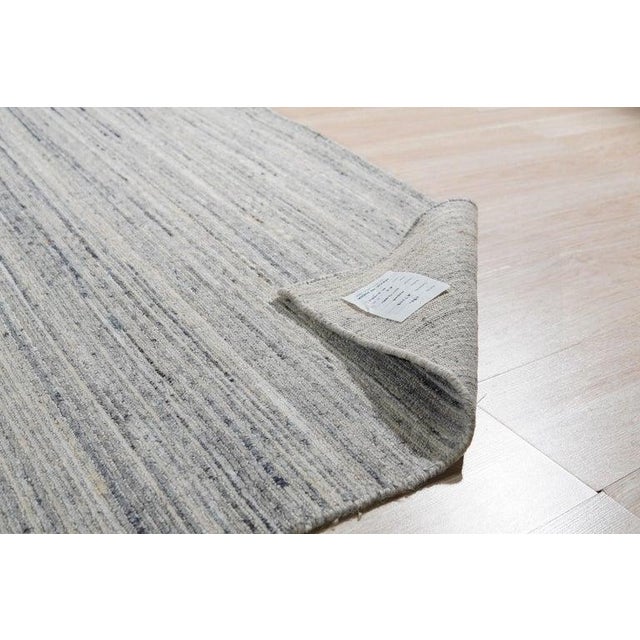 2020s 4x6 Ivory Hand-Knotted Wool Subtle Linear Texture Geometric Modern Carpet Rug For Sale - Image 5 of 8