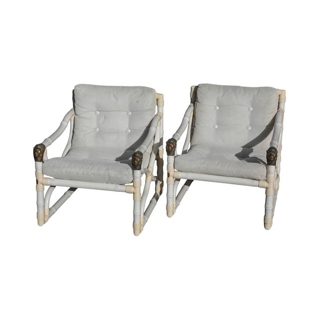 Vintage White Faux Bamboo Chairs by Kettal, 1980s, Set of 2 For Sale - Image 18 of 18