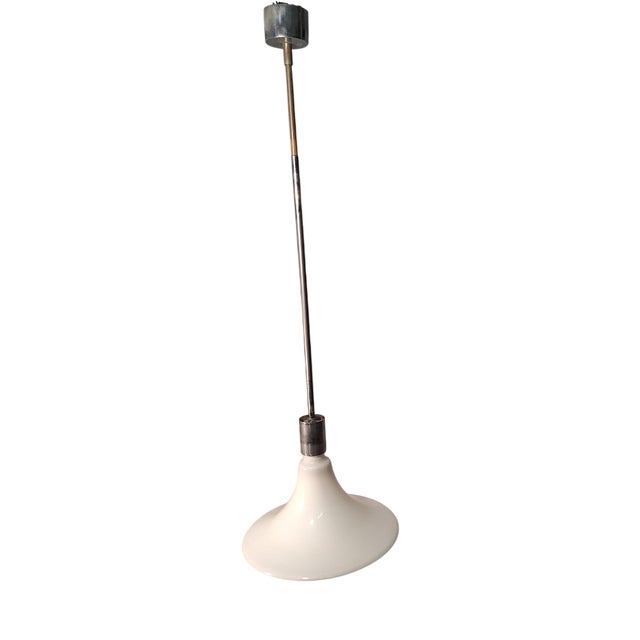 AM/AS Series Pendant Lamp in Glass and White Metal by Franco Albini, Franca Helg and Antonio Piva for Sirrah, Italy, 1970s For Sale