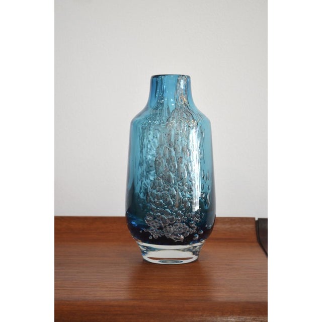 Blue Glass Vase by Heinrich Löffelhardt for Zwiesel, 1970s For Sale - Image 12 of 13