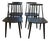 Mid 20th Century Set of 4 Danish Modern Black Spindle Dining Chairs by FDB Møbler, Denmark For Sale