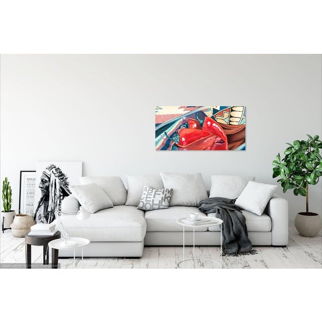 Realism 2000s "Peppers and Pot Ii" Gallery Wrapped Oil Painting by Judith Moore For Sale - Image 3 of 3