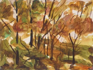 M. Guillaumey, French Watercolor Forest Landscape