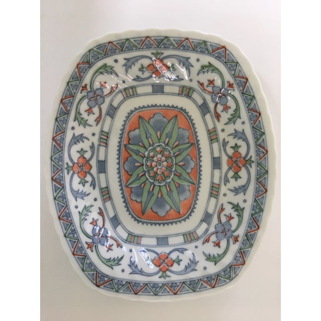 Late 20th Century Late 20th Century Porcelain Scalloped Edge Floral Shallow Bowl/Catchall For Sale - Image 5 of 13