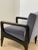 Not Yet Made - Made To Order Art Deco Style Black Ebony Finish and Grey Cotton Velvet Atena Armchair by Casa Botelho For Sale - Image 5 of 11