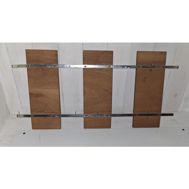 Vintage Wall-Mounted Coat Rack in Teak and Aluminum, 1970s For Sale - Image 4 of 5