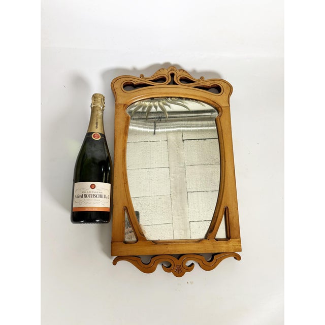 Vintage Beige Wooden Table Mirror, France, 1920s For Sale - Image 3 of 18