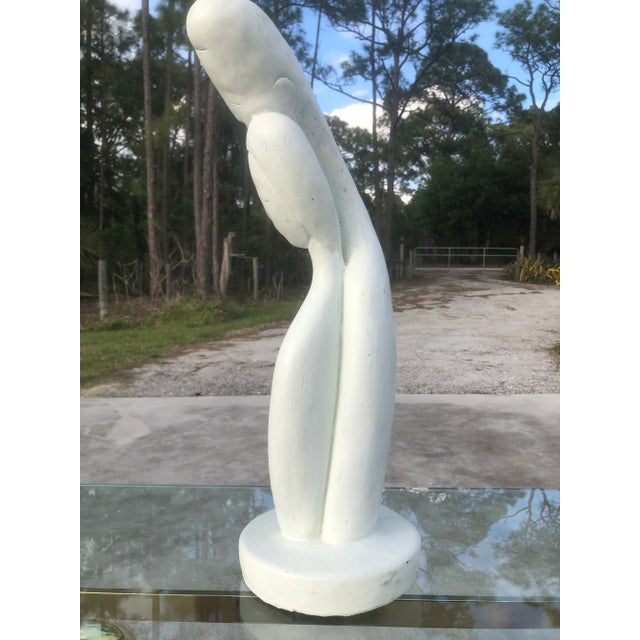 Late 20th Century Modern Boho Plaster Sculpture of Young Family For Sale - Image 5 of 10