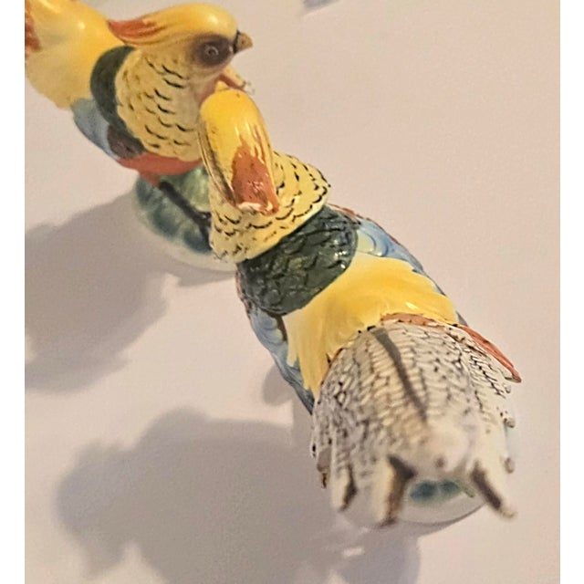 Vintage Folk Art Pheasant Figurines- A Pair For Sale - Image 18 of 18