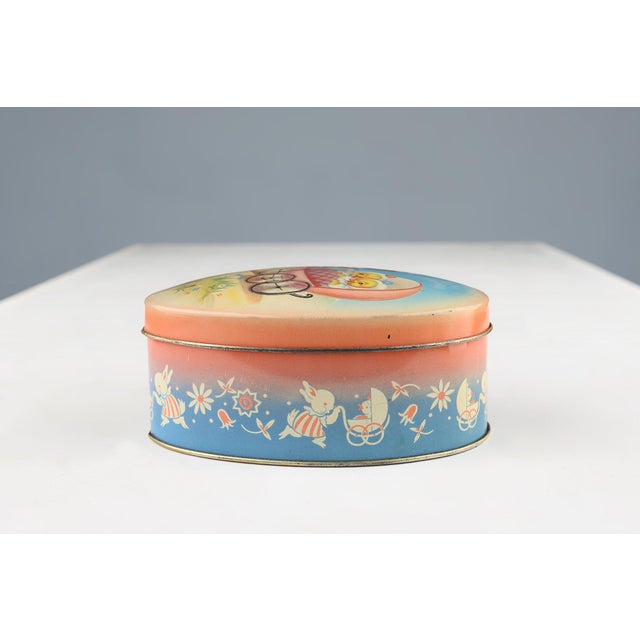 Vintage Tin Cote Dor Easter Can with Rabbit and Ducks, 1930s For Sale - Image 7 of 10